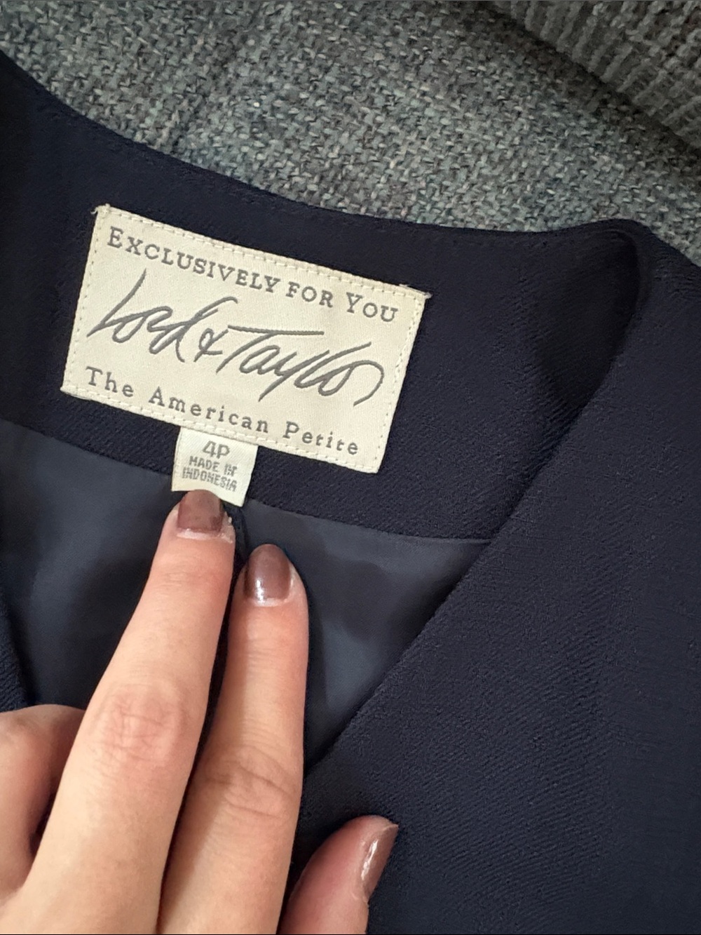 Lord & Taylor Women’s Navy Button-Front Blazer Jacket